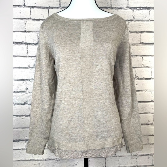 Cyrus Tan Modern Sweater with Lace size Large - Picture 1 of 10